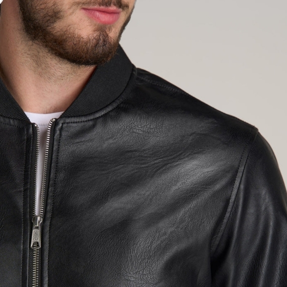 Bomber Jacket Faux Leather 4XL NWOT - Picture 2 of 5